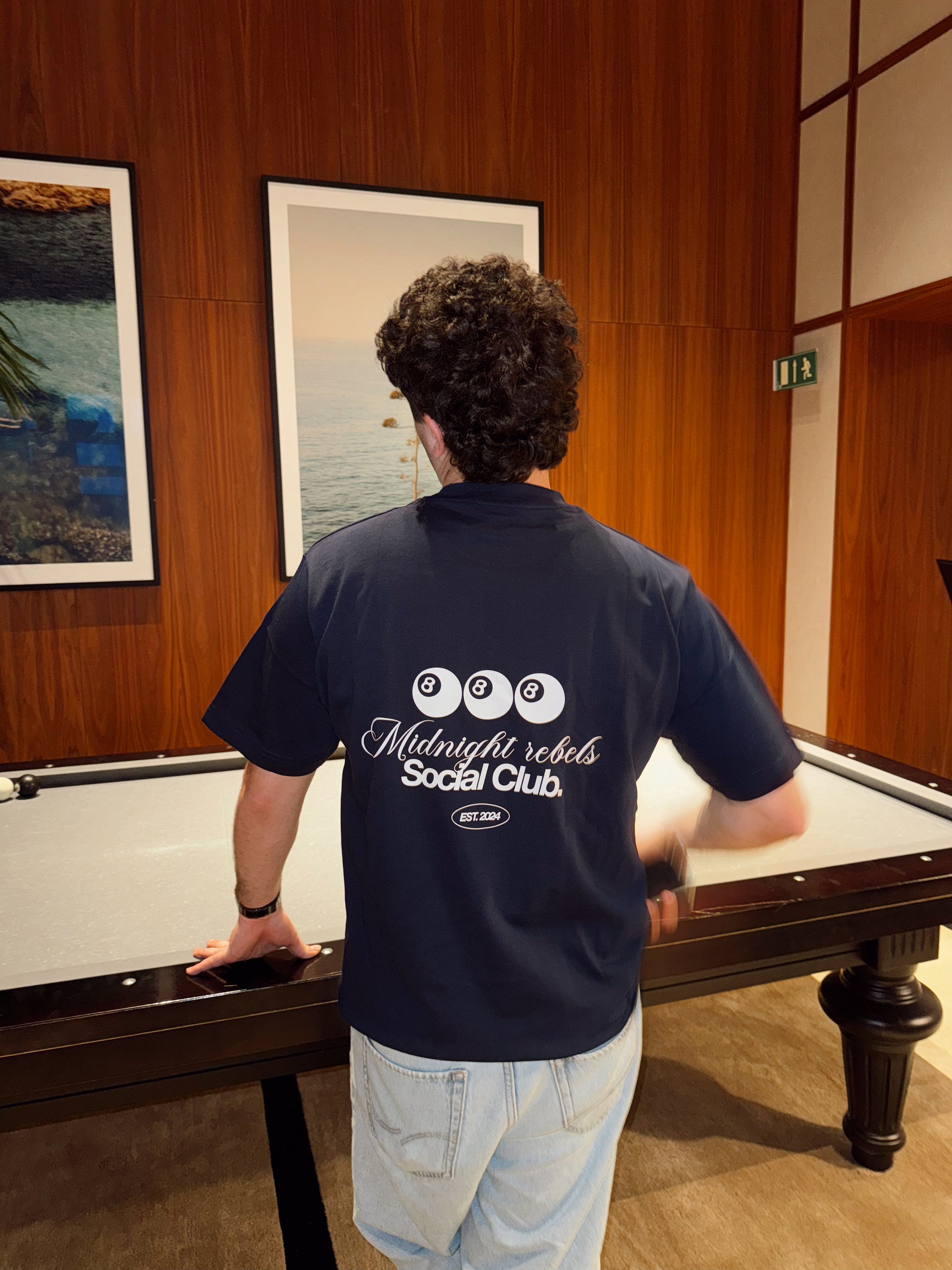 Camiseta Azul Midnight Rebels Blanco