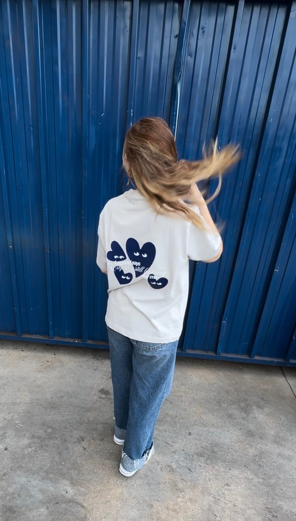 Camiseta Gris Cupid's lover Azul marino